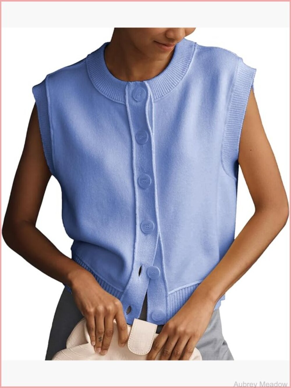 Womens Sleeveless Cardigan Vest Button Down Knitwear Summer Top